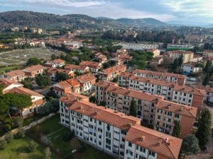 GERMOGLI PH: 14 GENNAIO 2018 FIRENZE VEDUTE AEREE CAREGGI CASE POPOLARI DI VIA NICCOLO' DA TOLENTINO