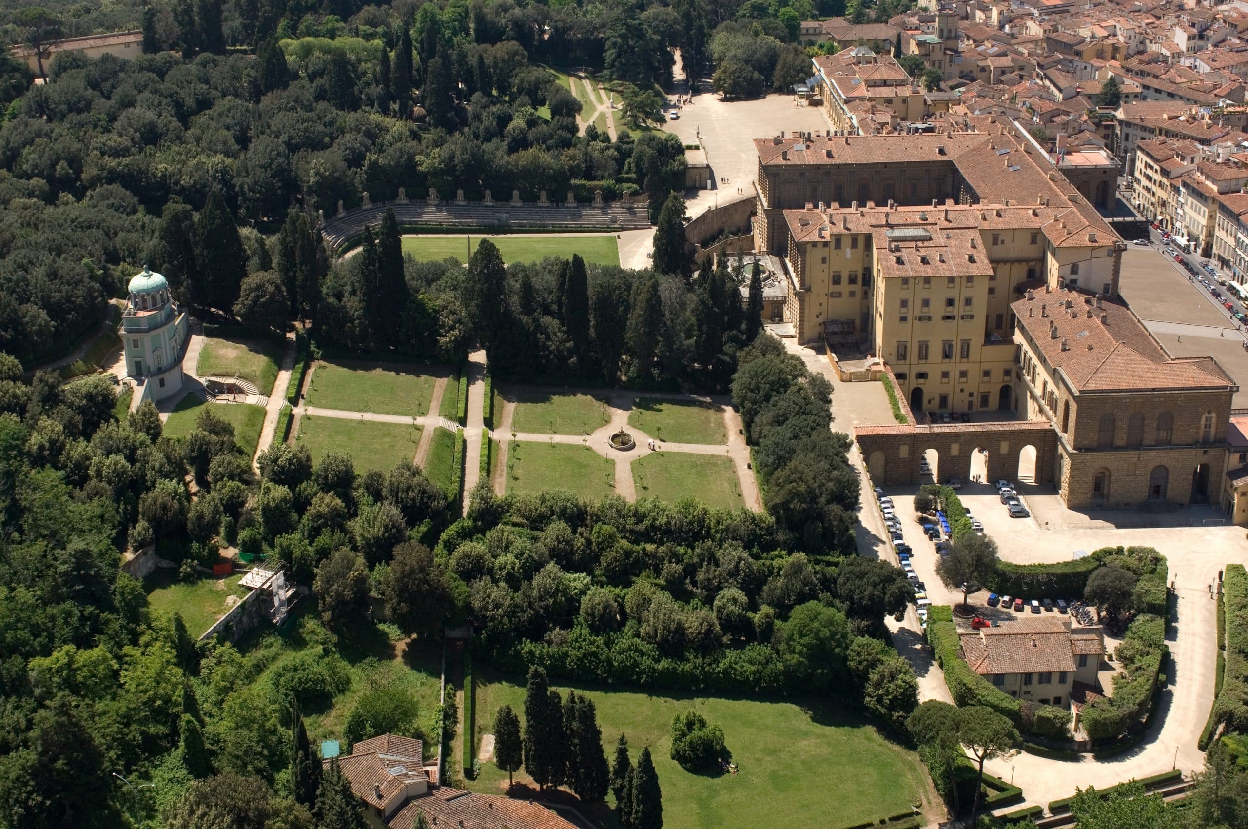 GERMOGLI PH: 02-08-08 FIRENZE VEDUTE AEREE DELLA CITTA' NELLA FOTO GIARDINO DI BOBOLI