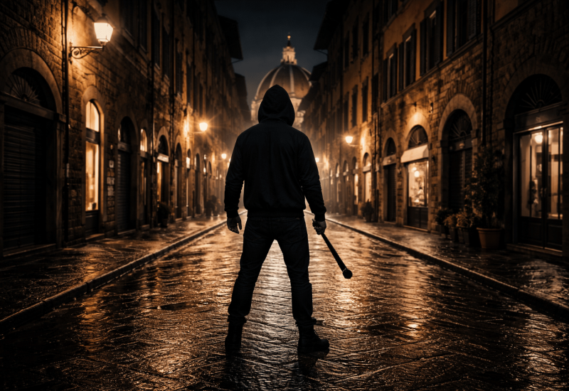 Firenze violenta. Immagine generata con AI