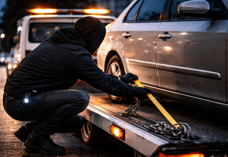 Il ladro in azione. Immagine creata con AI