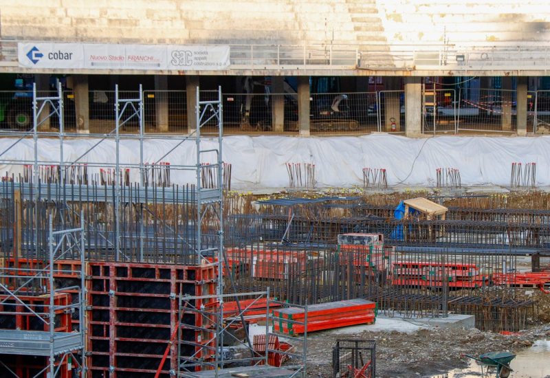 GERMOGLI PH: 18 MAGGIO 2025 FIRENZE STADIO ARTEMIO FRANCHI LAVORI CANTIERE CURVA FIESOLE