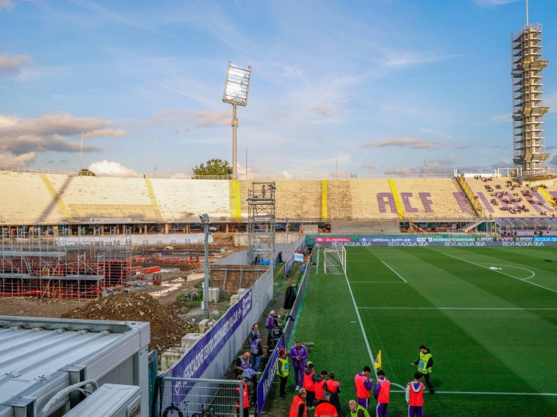 GERMOGLI PH: 18 MAGGIO 2025 FIRENZE STADIO ARTEMIO FRANCHI LAVORI CANTIERE CURVA FIESOLE