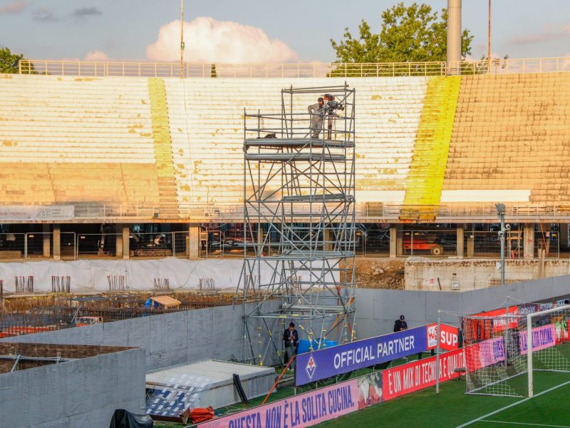 GERMOGLI PH: 18 MAGGIO 2025 FIRENZE STADIO ARTEMIO FRANCHI LAVORI CANTIERE CURVA FIESOLE