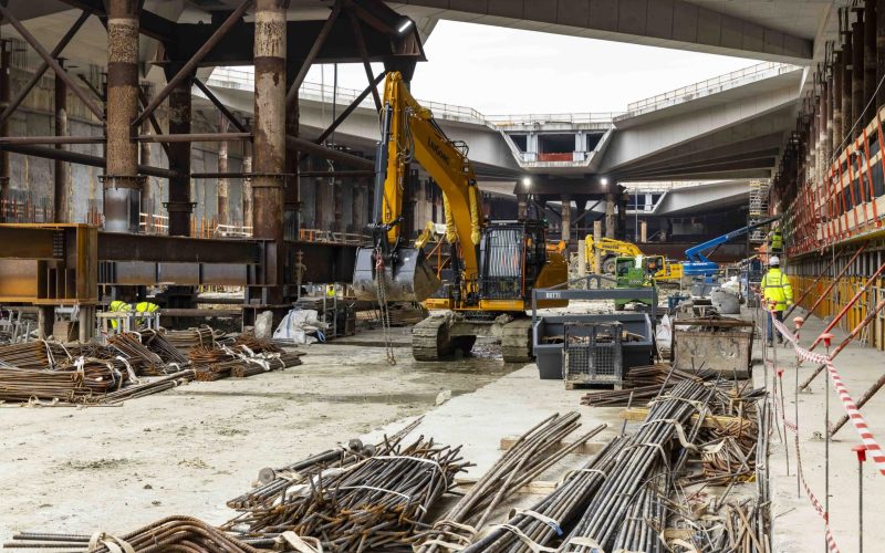 GERMOGLI PH 19 FEBBRAIO 2025 FIRENZE AL CANTIERE DELL'ALTA VELOCITA' FIRENZE BELFIORE IL PRESIDENTE EUGENIO GIANI PER VERIFICARE LO STATO STAZIONE FOSTER TAV DELL'ALTA VELOCITA