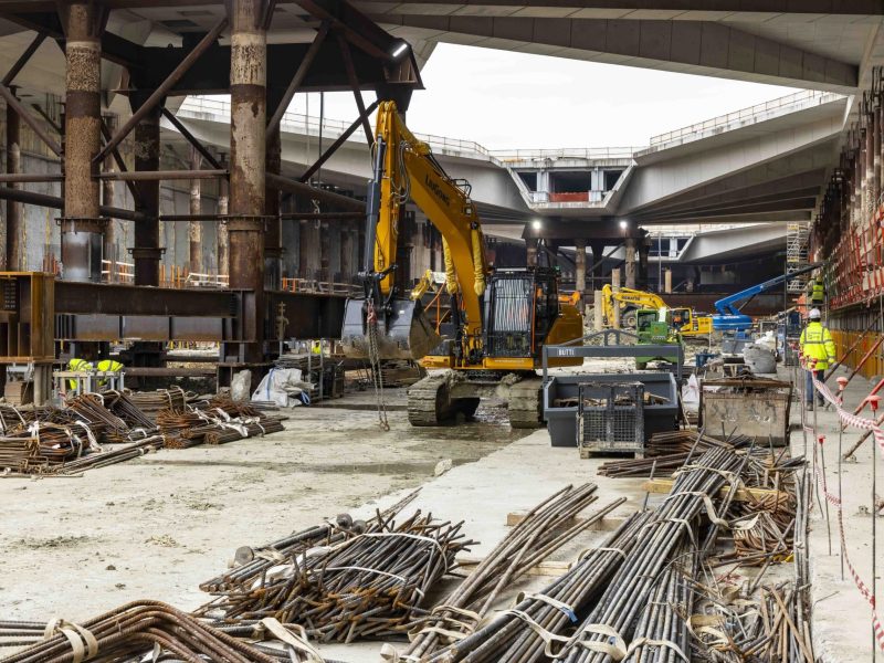 GERMOGLI PH 19 FEBBRAIO 2025 FIRENZE AL CANTIERE DELL'ALTA VELOCITA' FIRENZE BELFIORE IL PRESIDENTE EUGENIO GIANI PER VERIFICARE LO STATO STAZIONE FOSTER TAV DELL'ALTA VELOCITA