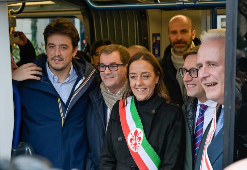 GERMOGLI PH: 25 GENNAIO 2025 FIRENZE INAUGURAZIONE NUOVA LINEA T2 DELLA TRAMVIA FRA PIAZZA DELLA LIBERTA' E PIAZZA SAN MARCO NELLA FOTO ANDREA GIORGIO SARA FUNARO DARIO NARDELLA EUGENIO GIANI