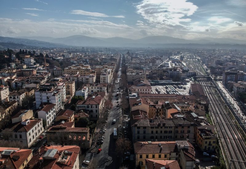 GERMOGLI PH: 13 FEBBRAIO 2018 FIRENZE VEDUTE AEREE CITTA' VIALE DEI MILLE