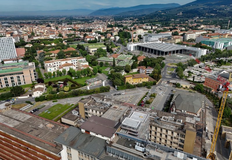 GERMOGLI PH; 3 APRILE 2025 FIRENZE VEDUTE AEREE  ZONA OSPEDALIERA DI CAREGGI E OSPEDALE CTO