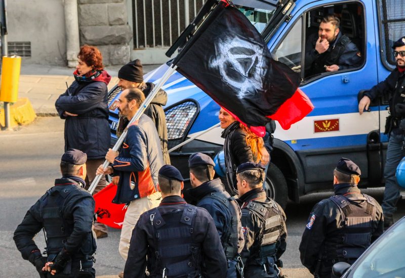 GERMOGLI PH: 24 MARZO 2018 FIRENZE PAZZA PUCCINI MANIFESTAZIONE CENTRI SOCIALI CPA CONTRO LO SGOMBERO DEL CENTRO SOCIALE EX EMERSON