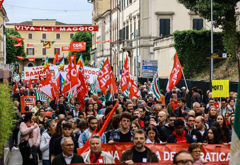 GERMOGLI PH: 01 MAGGIO 2023 EMPOLI CORTEO DEL 1 PRIMO MAGGIO FESTA DEI LAVORATORI © TOMMASO GASPERINI / FOTOCRONACHE GERMOGLI