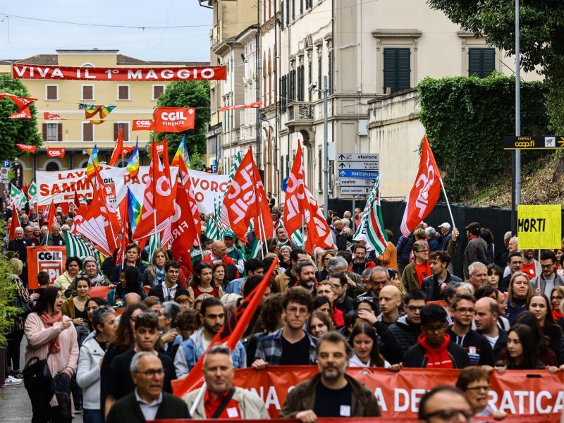GERMOGLI PH: 01 MAGGIO 2023 EMPOLI CORTEO DEL 1 PRIMO MAGGIO FESTA DEI LAVORATORI © TOMMASO GASPERINI / FOTOCRONACHE GERMOGLI