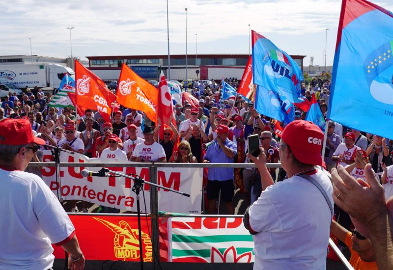 Germogli Ph 04 settembre 2017 Pontedera sciopero provinciale metalmeccanici, tutti i gruppi sindacali, solidarietà tmm Foto Sarah Esposito/Fotocronache Germogli